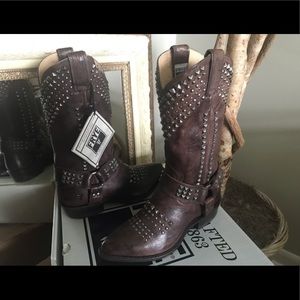 Frye Tall Studded Biker Boot